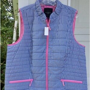 Talbots Blue & White Gingham w/ Pink 1X